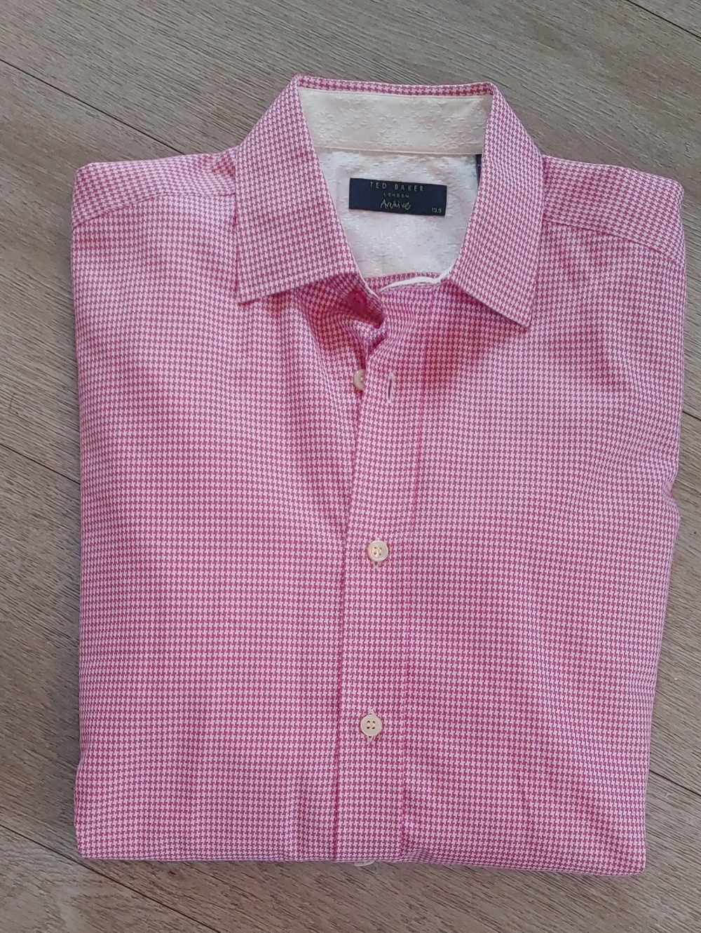 Ted Baker l Men's Pink Check Button-Down Shirt